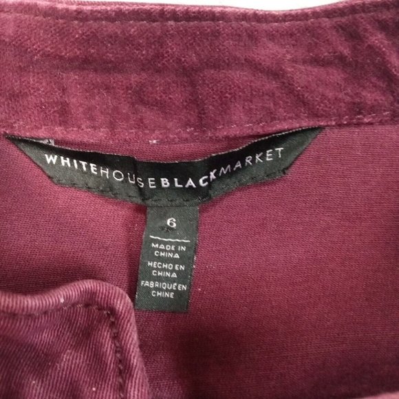 White House Black Market Womens Shirt Red 6 Button Up Utility Military Top - Picture 10 of 13